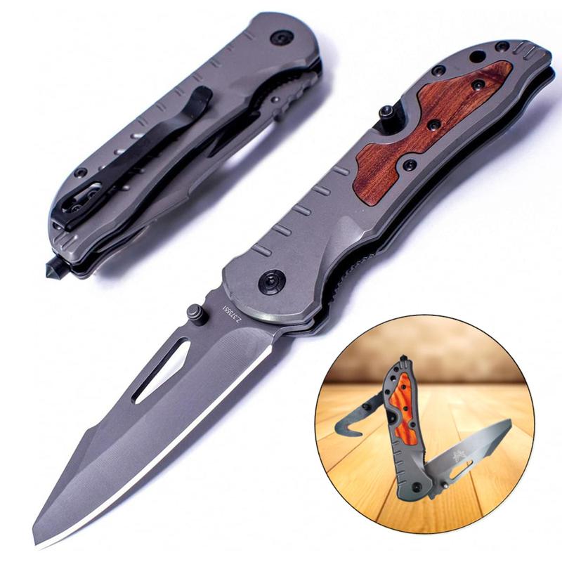 Faca Canivete Retrátil Portátil De Cinto Camping Pesca Caça 1734